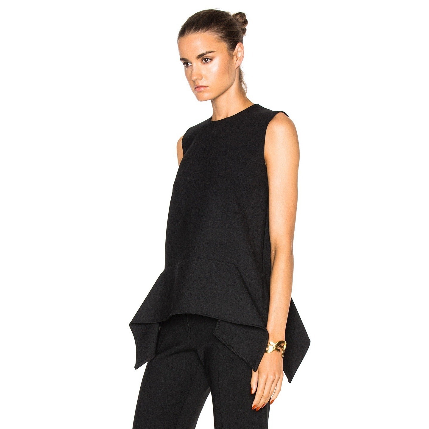Victoria Victoria Beckham Black Drape Wool Sleeveless Tank Top 42 Us 6 $505